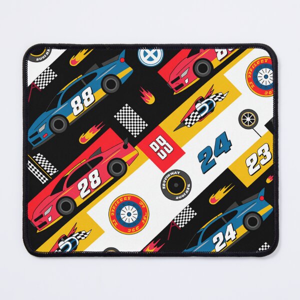 Item preview, Racing Cars Seamless Pattern – Stock Cars, Numbers & Checkered Flags designed and sold by Midnight Veil Designs.