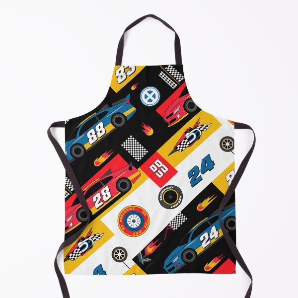 Item preview, Racing Cars Seamless Pattern – Stock Cars, Numbers & Checkered Flags designed and sold by Midnight Veil Designs.