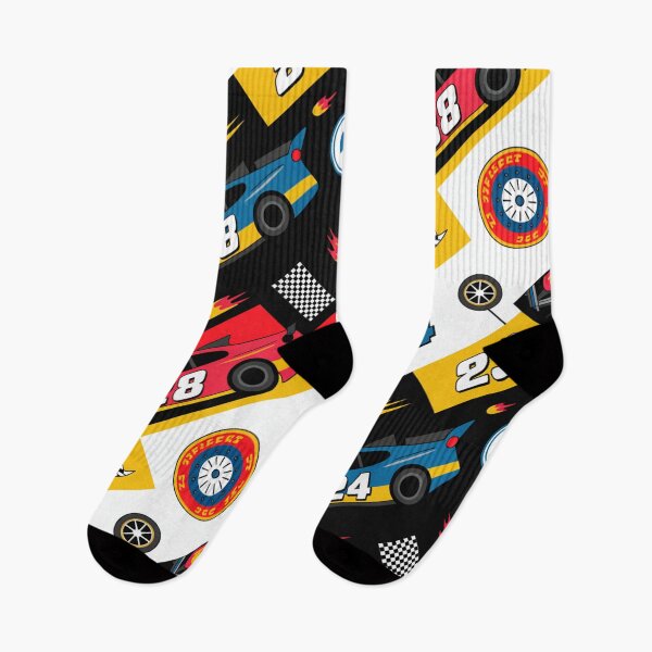 Item preview, Racing Cars Seamless Pattern – Stock Cars, Numbers & Checkered Flags designed and sold by Midnight Veil Designs.