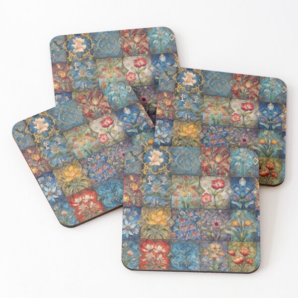 Item preview, Stained Glass Botanical Tile Mosaic Pattern designed and sold by pinkal.