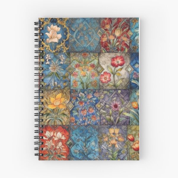 Item preview, Stained Glass Botanical Tile Mosaic Pattern designed and sold by pinkal.