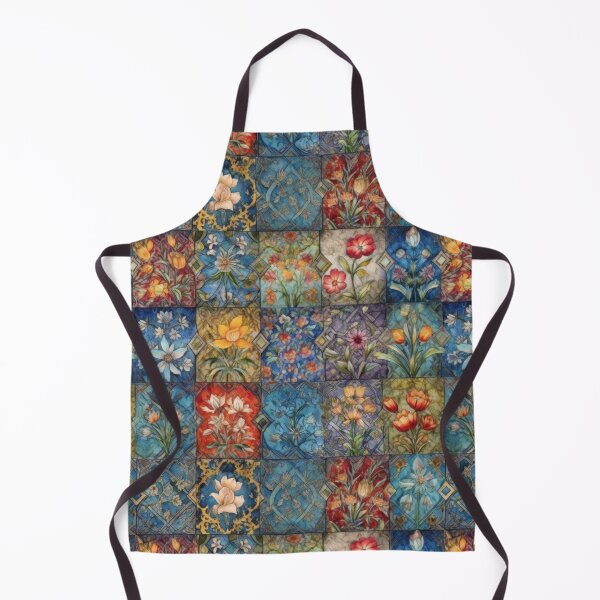 Item preview, Stained Glass Botanical Tile Mosaic Pattern designed and sold by pinkal.