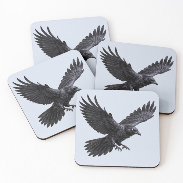 Item preview, Mystic Raven in Flight – Dark Omen & Witchcraft Symbol designed and sold by Cauldron Crafts.