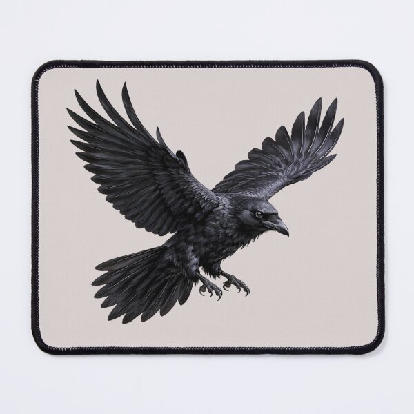 Item preview, Mystic Raven in Flight – Dark Omen & Witchcraft Symbol designed and sold by Cauldron Crafts.