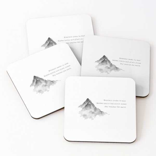 Item preview, Mountain Mist Haiku Art - Zen Nature Poetry Sticker designed and sold by Antonrec86.
