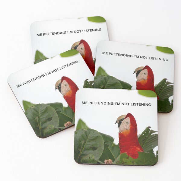 Item preview, Me Pretending Not Listening Parrot Meme Funny Relatable Bird Sticker Macaw Gift designed and sold by WildFrameNature.