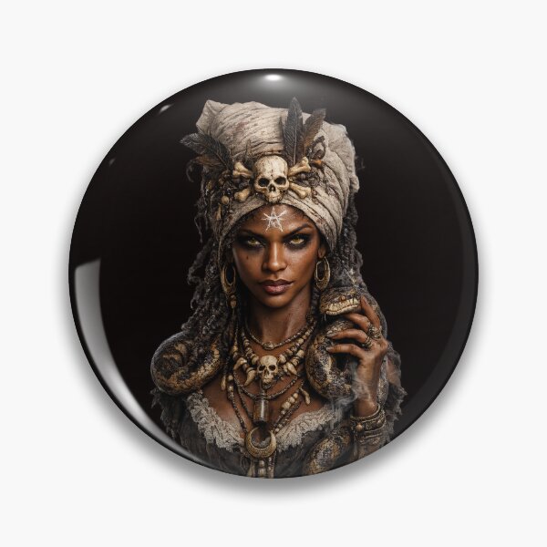 Item preview, Voodoo Priestess Marie Laveau with Serpent – Mystical Art Design designed and sold by Cauldron Crafts.