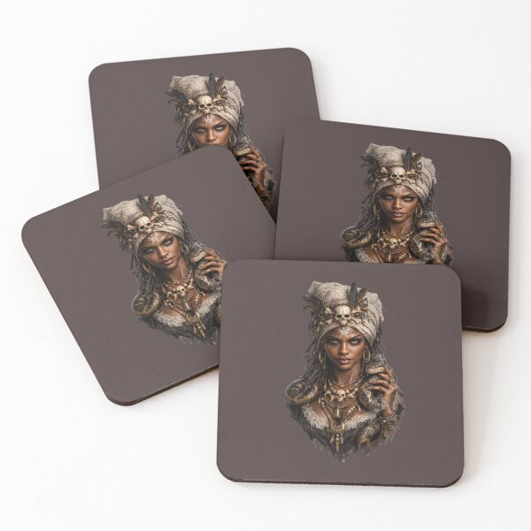 Item preview, Voodoo Priestess Marie Laveau with Serpent – Mystical Art Design designed and sold by Cauldron Crafts.