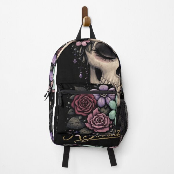 Aperçu de l'œuvre Crâne Floral Gothique – Couronne de Fleurs Pastel Dark Art créée et vendue par ABsoluzen.