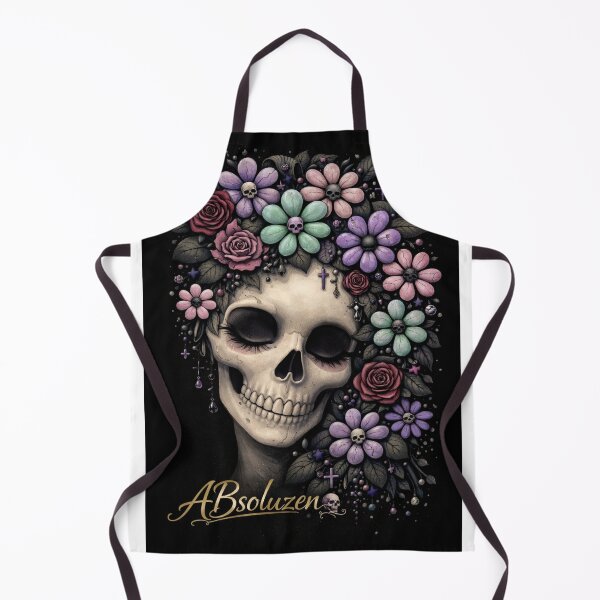 Aperçu de l'œuvre Crâne Floral Gothique – Couronne de Fleurs Pastel Dark Art créée et vendue par ABsoluzen.