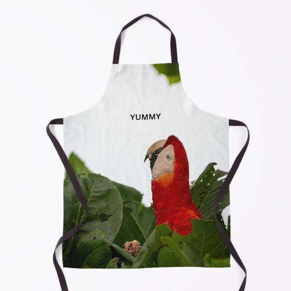 Item preview, Yummy Parrot Meme Funny Hungry Bird Sticker Scarlet Macaw Foodie Humor Gift designed and sold by WildFrameNature.