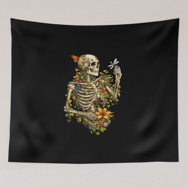 Item preview, Floral Skeleton Sticker – Dark Botanical Skull with Flowers, Gothic Nature Aesthetic designed and sold by yofeustore.