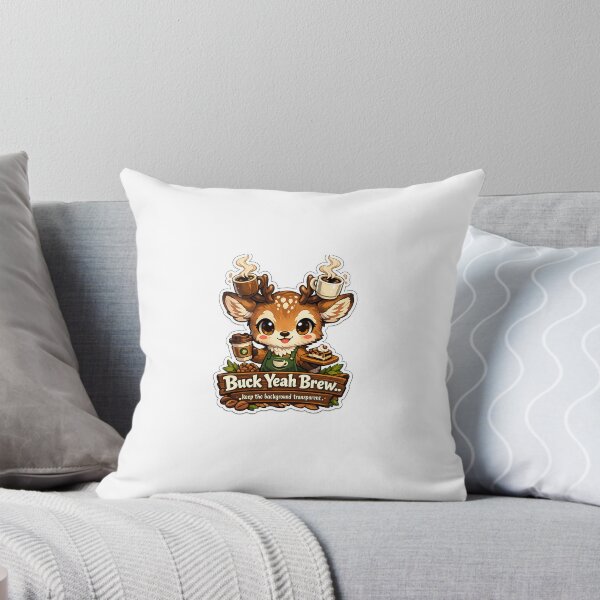 Item preview, Buck Yeah Brew Lindo ciervo chibi con astas de café | Estética acogedora de café en el bosque designed and sold by SparkVault.