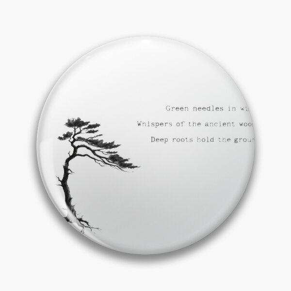 Item preview, Lone Pine Haiku Sticker - Forest Whispers Poetry designed and sold by Antonrec86.