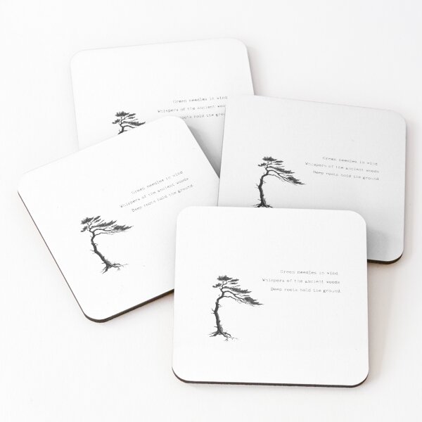 Item preview, Lone Pine Haiku Sticker - Forest Whispers Poetry designed and sold by Antonrec86.