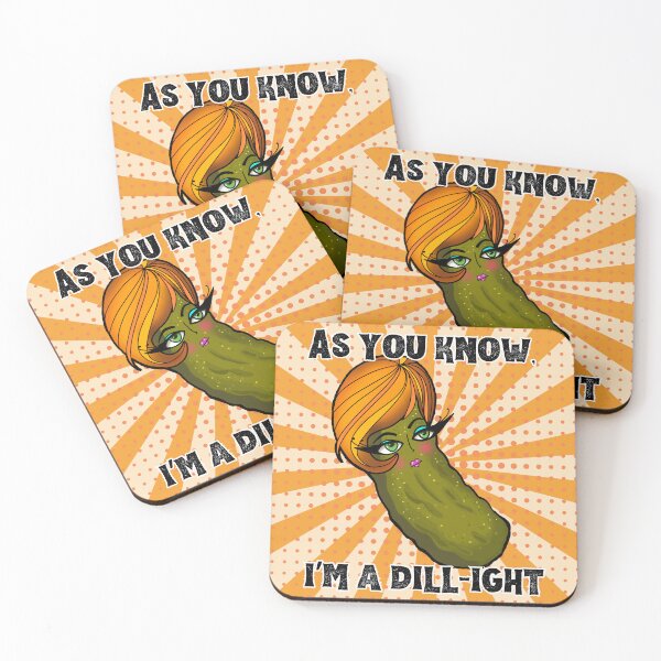 Item preview, As you know, I'm a DILL-ight pickle, food pun bright vintage pop art  designed and sold by MsBrillMakes.