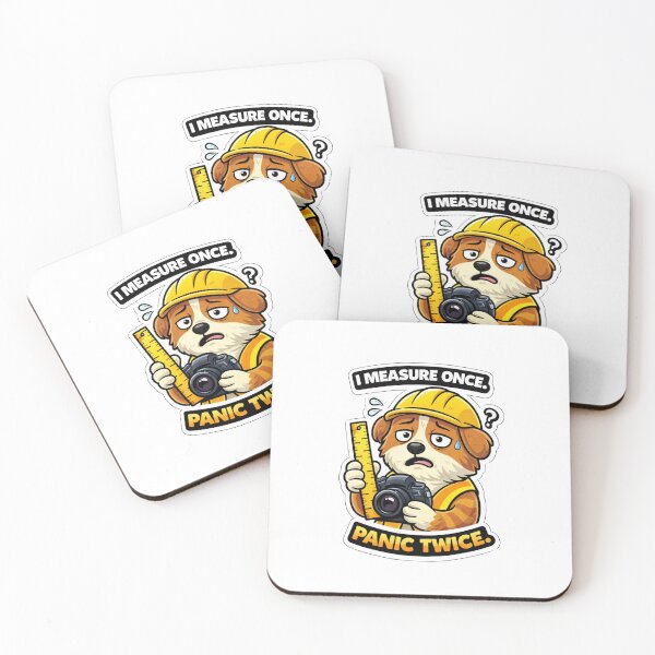 Item preview, I Measure Once. Panic Twice. — Construction Dog Sticker designed and sold by Gentlestate.