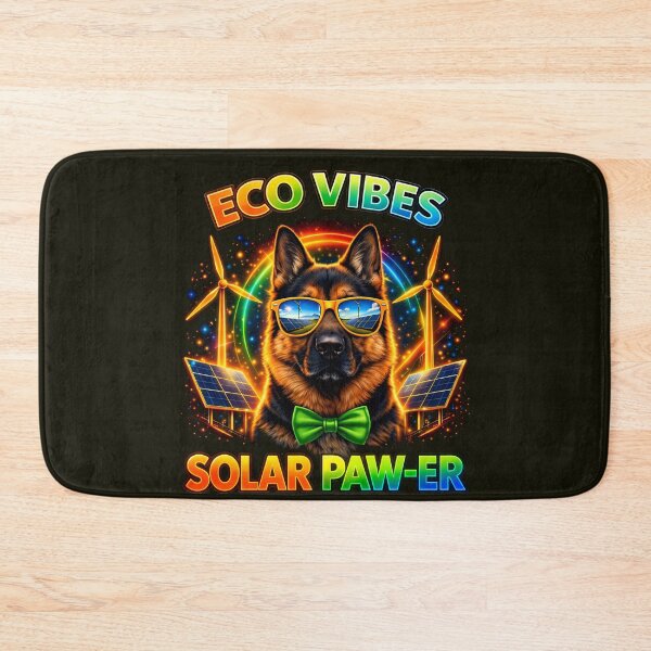 Item preview, German Shepherd Solar Punk – Eco Vibes Solar Paw-er Dog Print Design designed and sold by PixelsPaws.