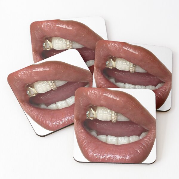 Item preview, Y2k Baddie Glossy Lips with Grills & Tooth Gems designed and sold by nyro collective .