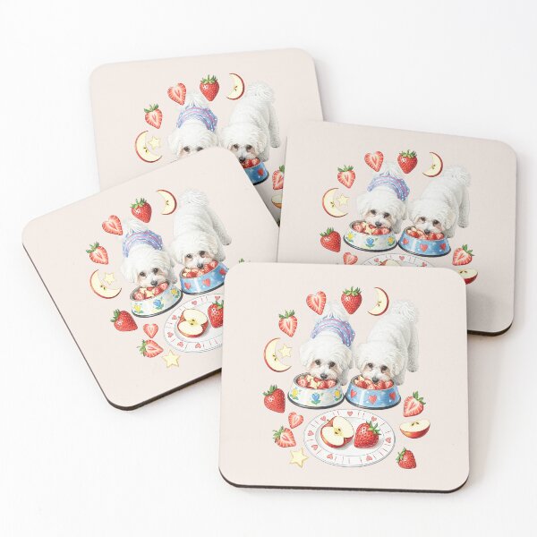 Item preview, Bichon Frise dogs with realistic fruit and paint designed and sold by the artedivino.