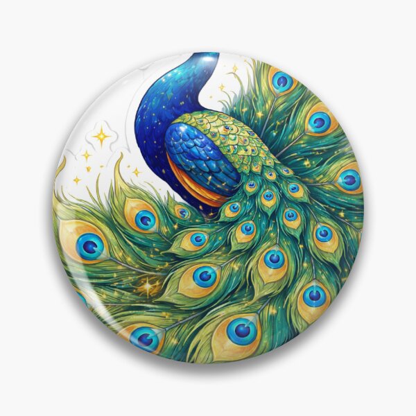 Item preview, “Beautiful peacock sticker with vibrant blue and green feathers, symbol of grace, beauty, and pride.” designed and sold by sanjeev4.