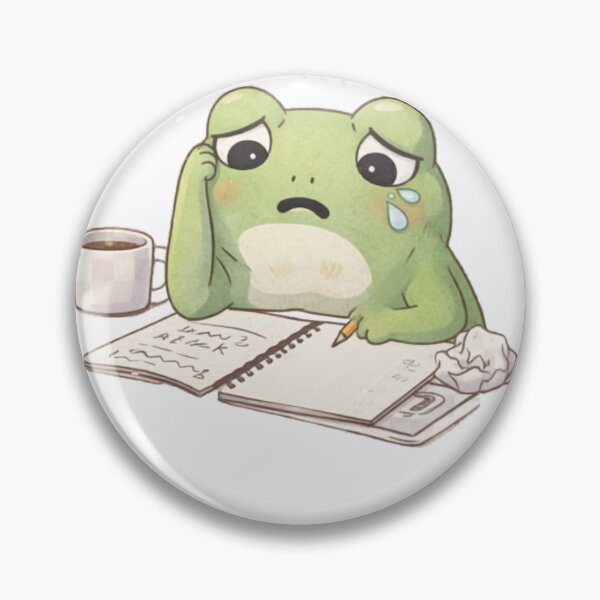 Item preview, Overthinking Frog Studying | Cute Kawaii Aesthetic | Relatable Stress Student Design designed and sold by The Mood Index.
