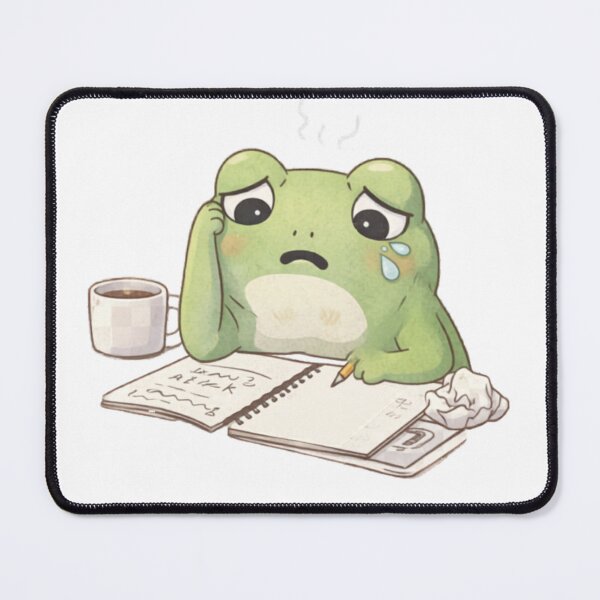 Item preview, Overthinking Frog Studying | Cute Kawaii Aesthetic | Relatable Stress Student Design designed and sold by The Mood Index.