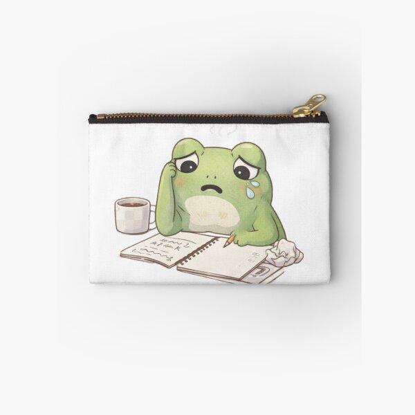 Item preview, Overthinking Frog Studying | Cute Kawaii Aesthetic | Relatable Stress Student Design designed and sold by The Mood Index.