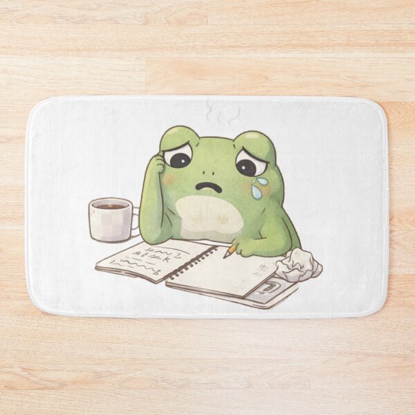 Item preview, Overthinking Frog Studying | Cute Kawaii Aesthetic | Relatable Stress Student Design designed and sold by The Mood Index.
