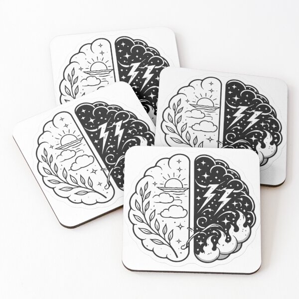 Item preview, Mental Balance Dual Brain Day and Night Aesthetic Sticker designed and sold by Dasts Cart.