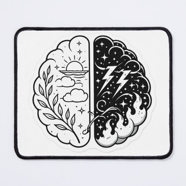 Item preview, Mental Balance Dual Brain Day and Night Aesthetic Sticker designed and sold by Dasts Cart.
