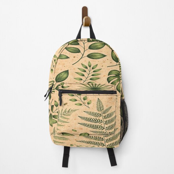 Item preview, Botanical Leaves Pattern Light Earthy Brown Tropical Aesthetic designed and sold by TheSlowShore.