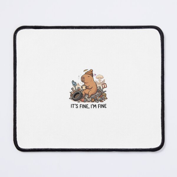 Item preview, Funny Capybara Chill Apocalypse Meme Sticker - Its Fine Im Fine Aesthetic designed and sold by Mohcine111.