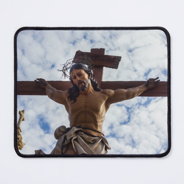 Item preview, Wooden Crucifix Statue Of Jesus On The Cross With Crown Of Thorns Against Sky designed and sold by Nmallia.