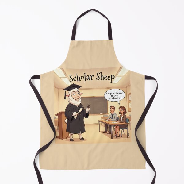 Item preview, Scholar Sheep – Funny Graduation Sheep with Scholarship Pun Illustration designed and sold by WordPlayStudio.