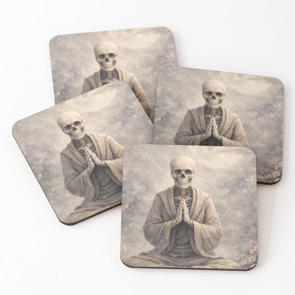 Item preview, Skeleton Monk in Meditation – Zen Gothic and Spiritual Art designed and sold by ABsoluzen.