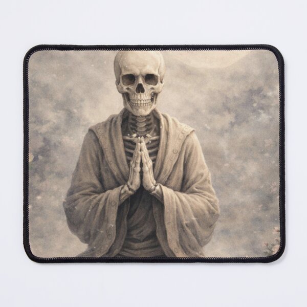Item preview, Skeleton Monk in Meditation – Zen Gothic and Spiritual Art designed and sold by ABsoluzen.