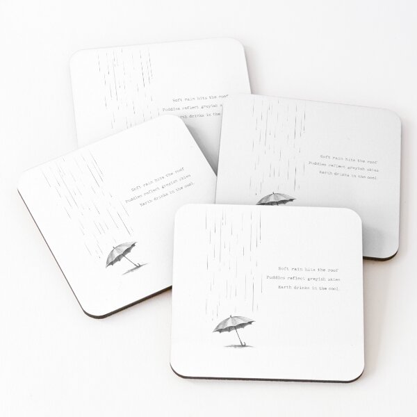 Item preview, Soft Rain Haiku Sticker - Rainy Day Zen Aesthetic designed and sold by Antonrec86.