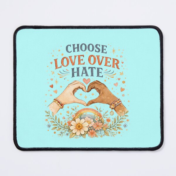 Item preview, Choose Love Over Hate - Vintage Floral Heart Hands designed and sold by VariusDesigns.