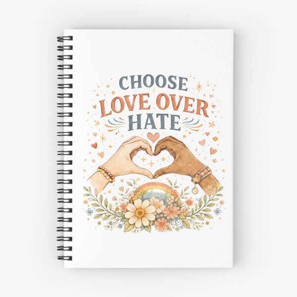 Item preview, Choose Love Over Hate - Vintage Floral Heart Hands designed and sold by VariusDesigns.