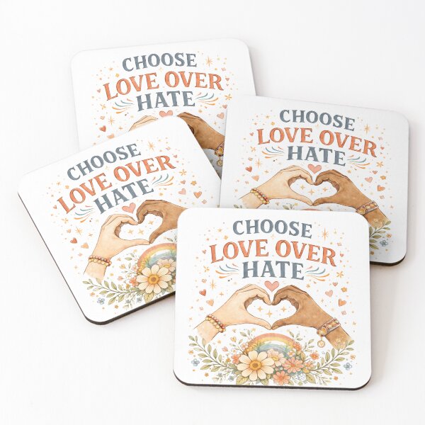 Item preview, Choose Love Over Hate - Vintage Floral Heart Hands designed and sold by VariusDesigns.