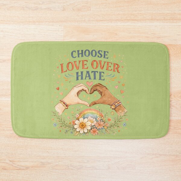 Item preview, Choose Love Over Hate - Vintage Floral Heart Hands designed and sold by VariusDesigns.
