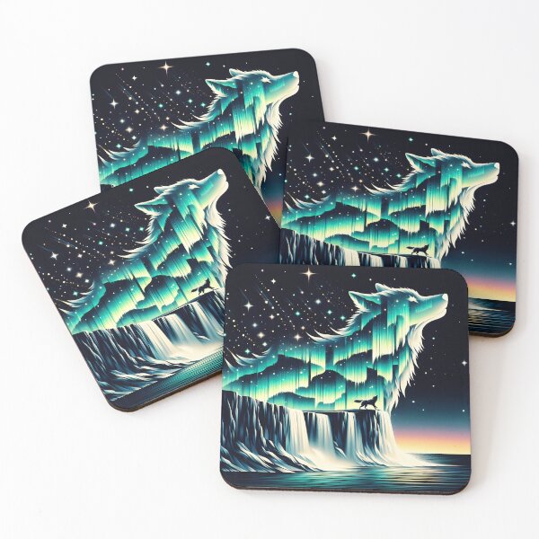 Item preview, Aurora Borealis and Wolf, Ai Generated Art   designed and sold by ACC .