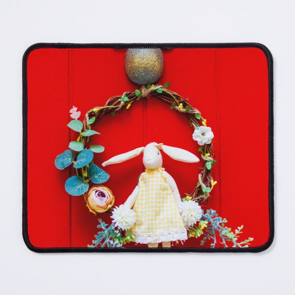 Item preview, Easter Bunny Wreath Decoration With Doll Hanging On Red Door For Spring Home Decor designed and sold by Nmallia.