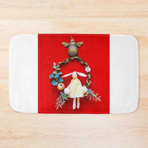 Item preview, Easter Bunny Wreath Decoration With Doll Hanging On Red Door For Spring Home Decor designed and sold by Nmallia.