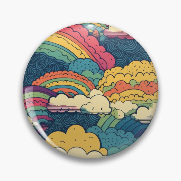 Item preview, Retro Psychedelic Cloud and Sky Doodle Pattern designed and sold by pinkal.