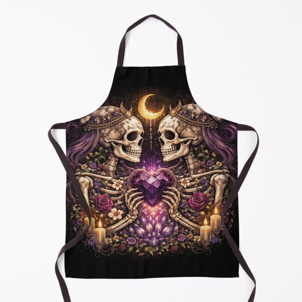 Item preview, Gothic Crystal Heart Skeleton Lovers – Dark Botanical Witchy Aesthetic Sticker designed and sold by yofeustore.
