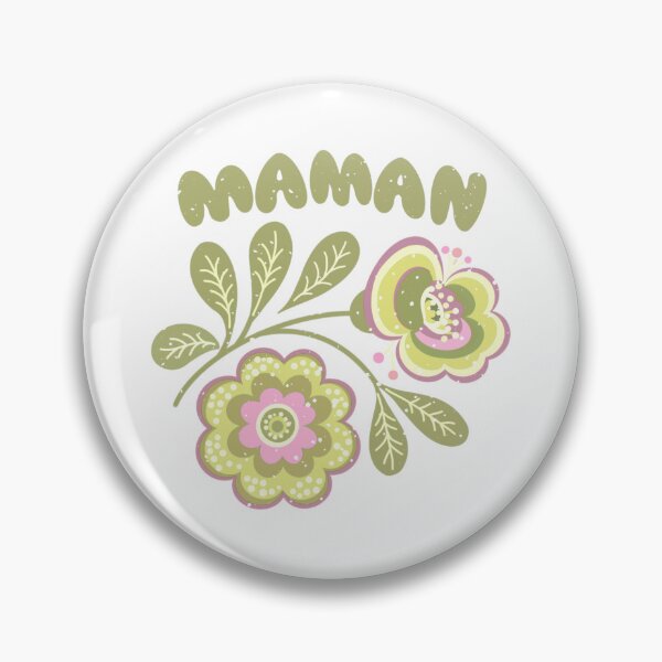 Item preview, Scandinavian Folk Art Flower Maman - Nordic Floral Retro Illustration - Green and pink Folk Embroidery Style designed and sold by LaPolilladPapel.