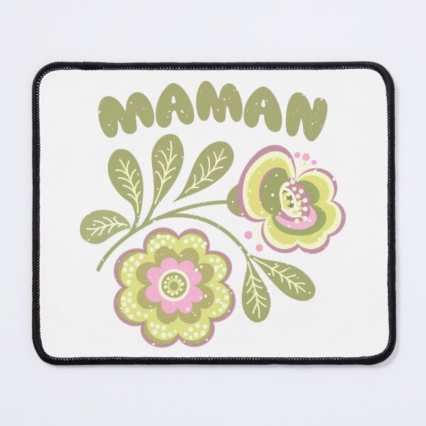 Item preview, Scandinavian Folk Art Flower Maman - Nordic Floral Retro Illustration - Green and pink Folk Embroidery Style designed and sold by LaPolilladPapel.