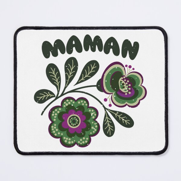 Item preview, Scandinavian Folk Art Flower Maman - Nordic Floral Retro Illustration - Green and purple Folk Embroidery Style designed and sold by LaPolilladPapel.
